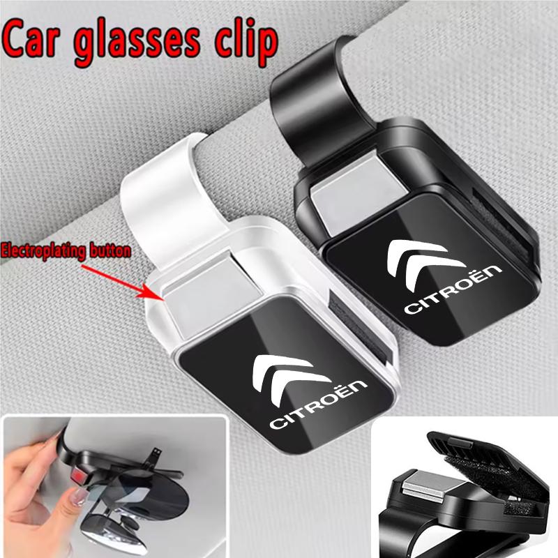 APF2 Auto Sun Visor Eyeglass Hanger Clip Leather Glasses Holder For Citroen C3 C4 X7 Xsara Picasso Crosser C-ELYSEE JUMPY NEMO VTS