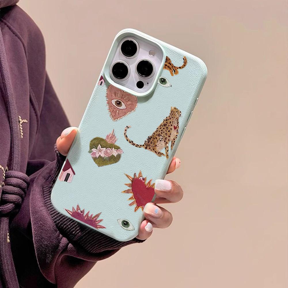 Skin-feel Phone Case for iPhone 11 13 16 Pro Max iPhone XR XS Max 14 15 Pro Max 12 13 Pro Max 16 Plus 13 Pro 14 Pro Cartoon Painted Macaron Colors