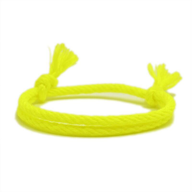 Браслет из чистого цветного каната для женщин и мужчин, ручная работа, плетеный хлопковый браслет, пара, дружба, ювелирные изделия 14