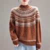 Осенний и зимний новый шерстяной свитер в стиле Fair Isle женский ретро жаккардовый вязаный свитер свободный толстый свитер женский топ