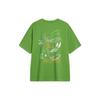 Li Ning Bad Five Loose Short Sleeve T-Shirt With Back Chinese Character Letter Print Unisex Tops Pine-Green AHST879-2