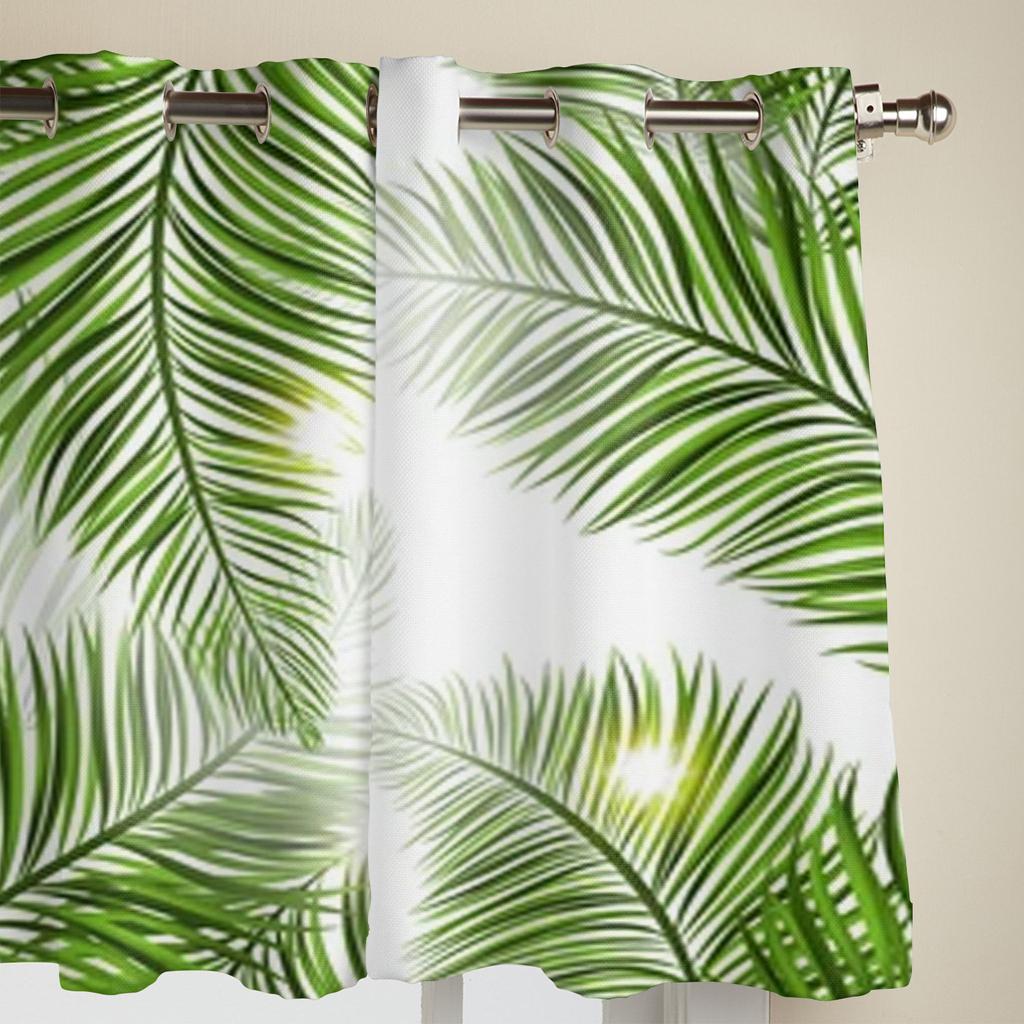 Тропические зеленые листья, оконные шторы для гостиной, роскошный декор для спальни, занавески для кухни, занавески для окон