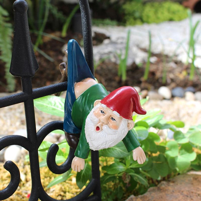 Забавная статуэтка садового гнома-карлика, креативная полимерная скульптура для улицы, помещения, патио, двора, лужайки, украшения крыльца, оригинальный подарок