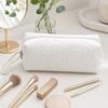 Zipper Closure Zipper Pouch Textured Surface Pencil Case High Quality Makeup Bag  Makeup Storage