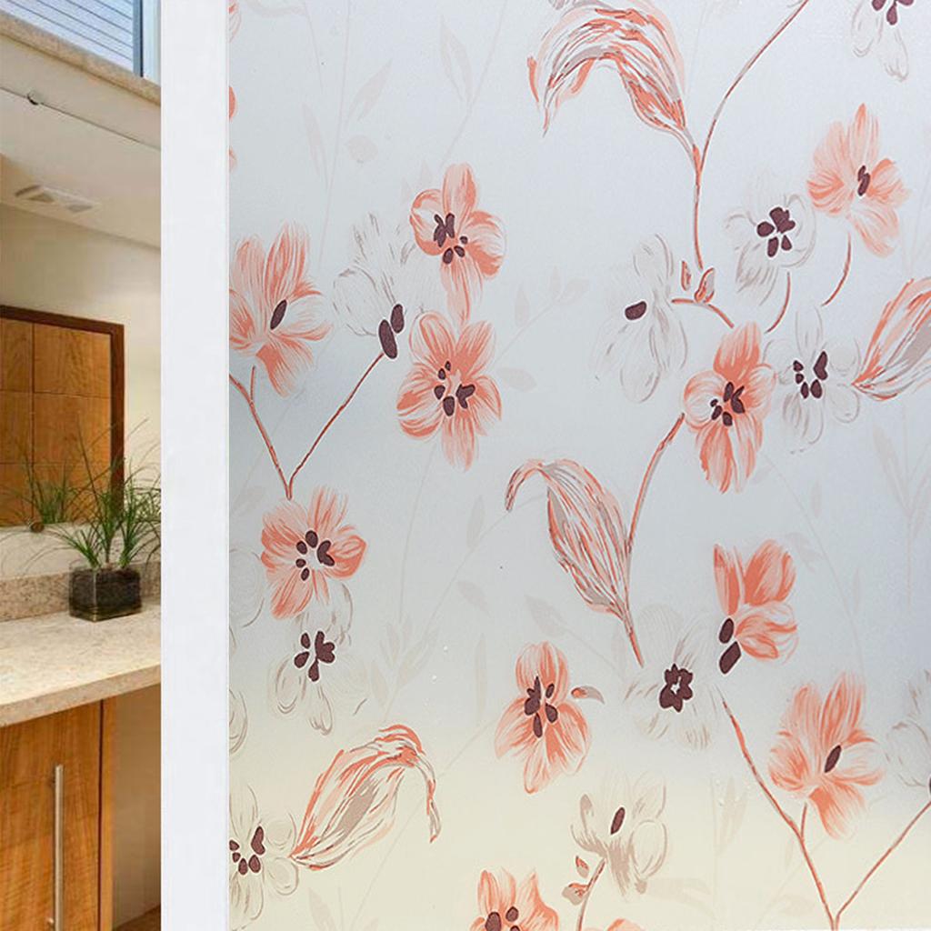 Window Privacy Film Glass Window Film Removable Vinyl Door Window Coverings UV Blocking Self Non Adhesive Sticker for Home Decor