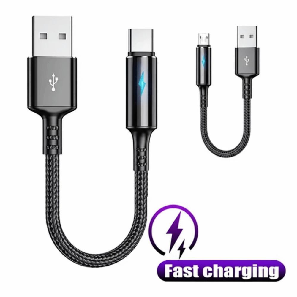 Short Micro USB Cable Fast Charging Data Cable New USB Type C Cable