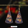 Chinese Retro Cloisonne Enamel Earrings Female Classical Temperament Simple Flower Earrings Niche Design Earrings