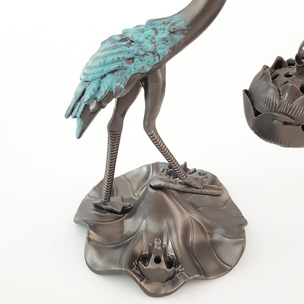 Цинк цинковый сплав ремесло Лотос журавль подвесная печь ручной работы антикварный подвесной поднос для благовоний чайный зал