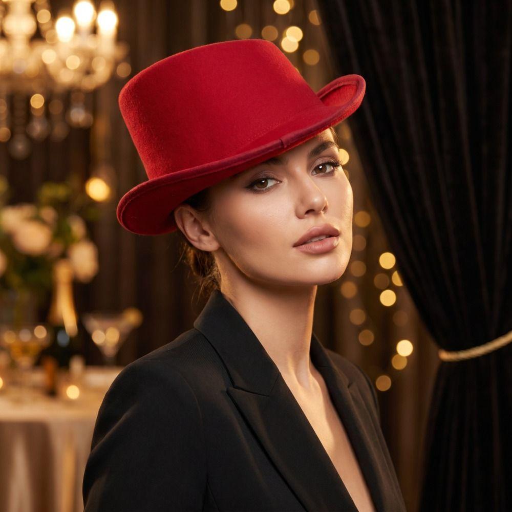 Bucket Hat Top Hat Angled Edge Magician Hat Fashion Fedora Hat Gatherings