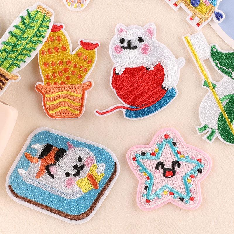 Вышивка наклейка мультяшная тканевая этикетка кактус аксессуары для одежды ручной аккаунт DIY пуховик нашивка наклейка тканевая наклейка