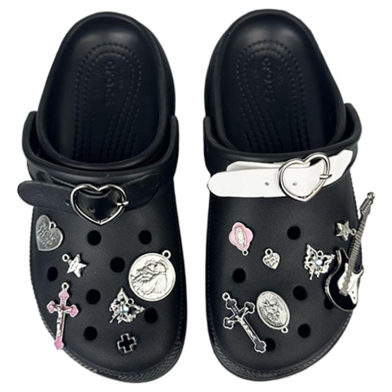 Crocs Классические платформенные клоги BNK Черный Розовый Милый Ретро Пляжные Милые Крутые Облачные Клоги Женские Черный Розовый