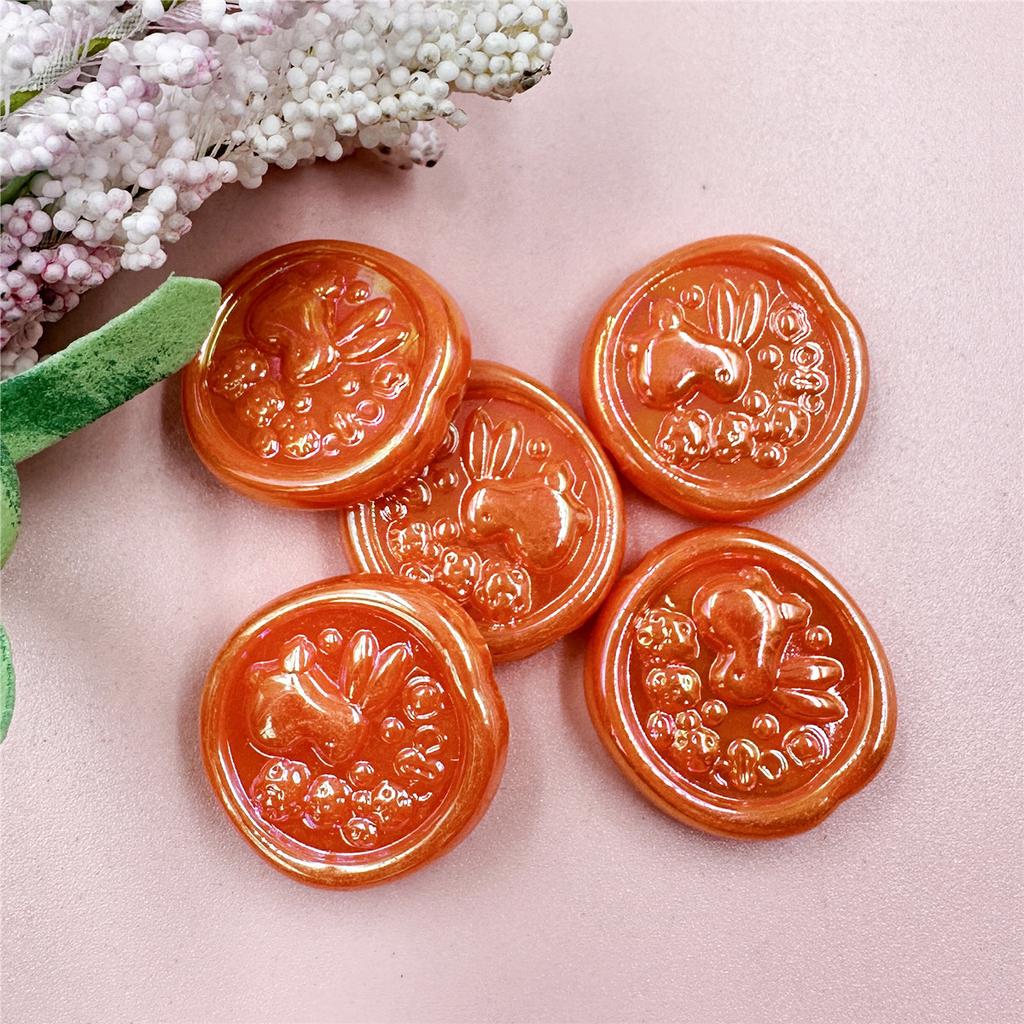 Hanmade 5Pcs 24*25mm Rabbit Geometry DIY Beads For Necklace Earrings Making Craft Acrylic Charms Jewelry Making Handmade Material Beading Accessory