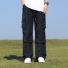 Men Cargo Pants Straight Trousers Light&Thin Stretch Nylon Multi-Pockets Sweatpants Fashion Loose Casual Pants