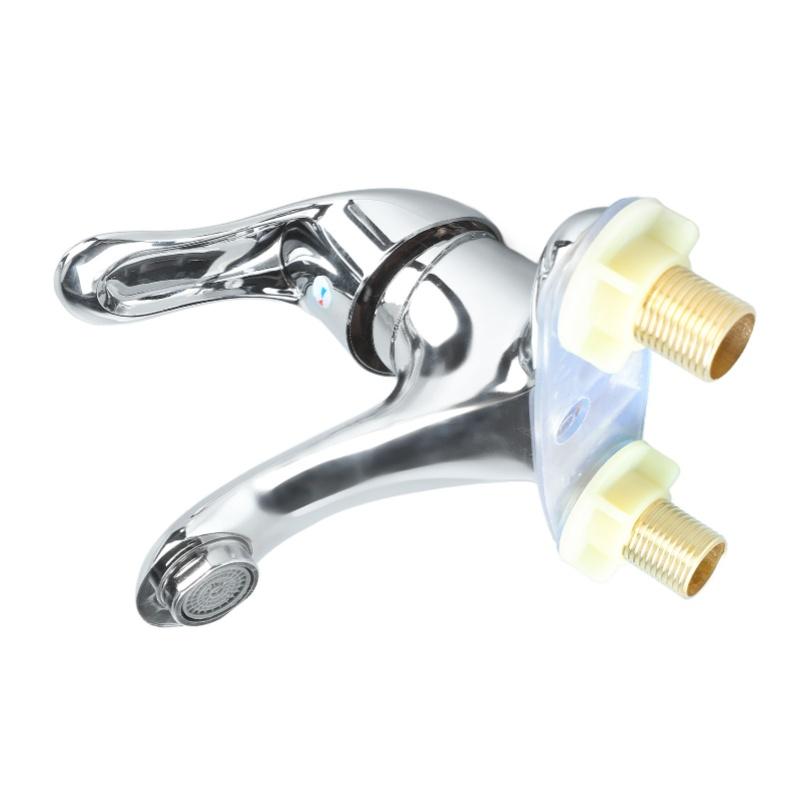 Bathroom Sink Faucet Zinc Alloy 2 Hole Single Handle Hot And Cold Water Mixer Tap For Home Hotel
