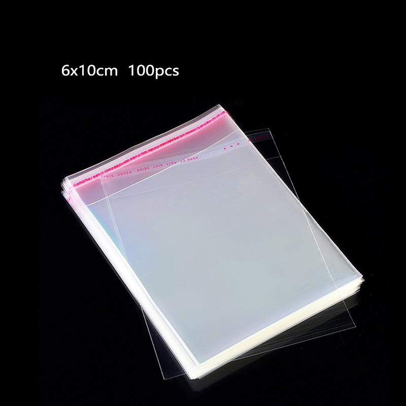 100pcs OPP Bag Self-adhesive Bag Clothing Packaging Bag Transparent Plastic Self-adhesive Self Sealing Adhesive
