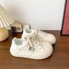 Cream Through Net Thick-soled Little White Shoes Female Ugly Cute Summer New Big Head Board Shoes Round Head Bread Shoes