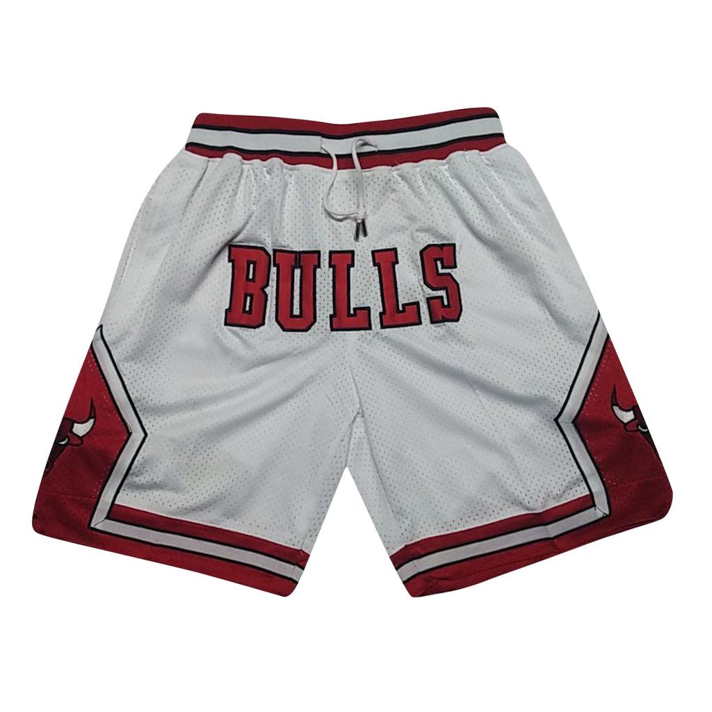 Bulls Retro Embroidered Drawstring Cropped Basketball Shorts Training Shorts