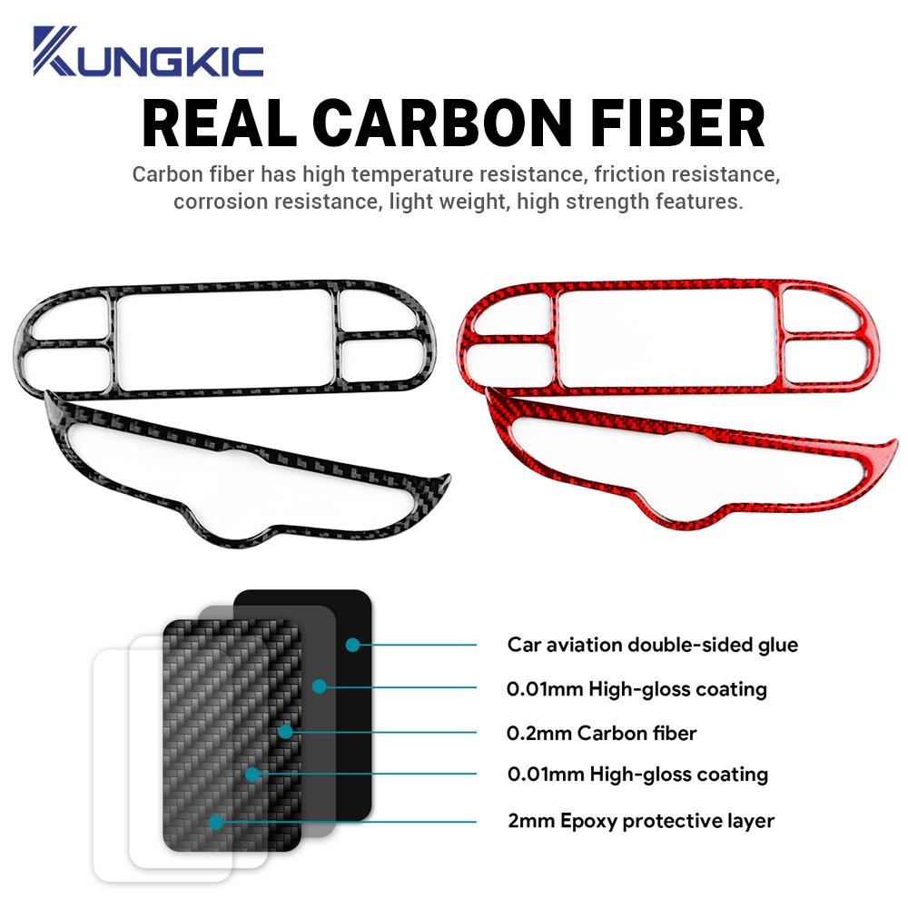 For Peugeot 206 1998-2008 2009 2010 2011 2012 2013 2014 Real Soft Carbon Fiber Sticker LHD RHD Car Central Control Button Trim