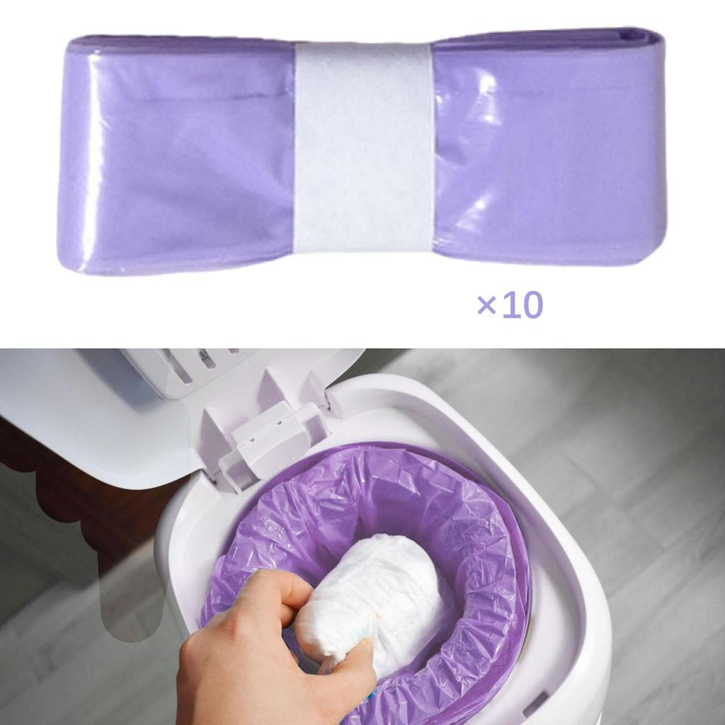 10 Pieces Baby Diaper Bags Thick Diaper Pail Liners Disposal Diaper Trash Bags for Outdoor Bathroom Camping Travel Dirty Diaper
