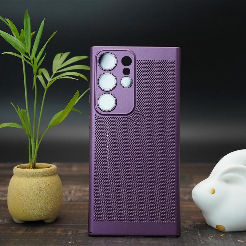 Breathable Heat Dissipation Mesh Case Suitable for Samsung S24 Ultra Comes with Lens Film Mobile Phone Case NOTE20 Full Inclusive Protection Case