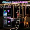 Многоцветные RGB гирлянды с Сантой, карабкающимся по лестнице, для наружного рождественского украшения