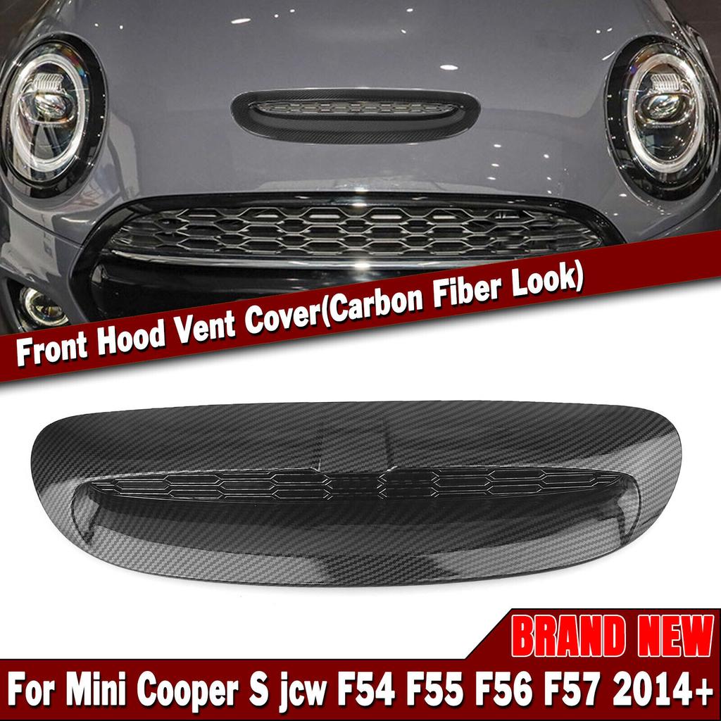 1 Set For Mini Cooper S JCW F54 F55 F56 F57 2014-UP ABS Gloss Black Front Engine Bonnets Hood Scoop Air Outlet Vent Cover Trim