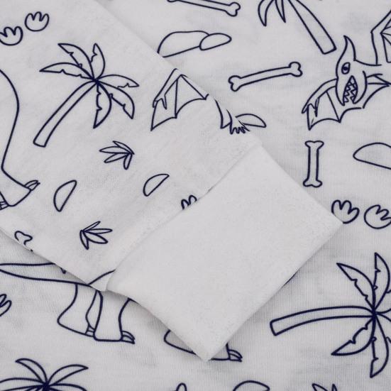 2 шт. унисекс детская пижама своими руками раскрашиваемая с бесцветным забавным рисунком животных топ с длинными рукавами развивает креативность индивидуальное самовыражение одежда для сна