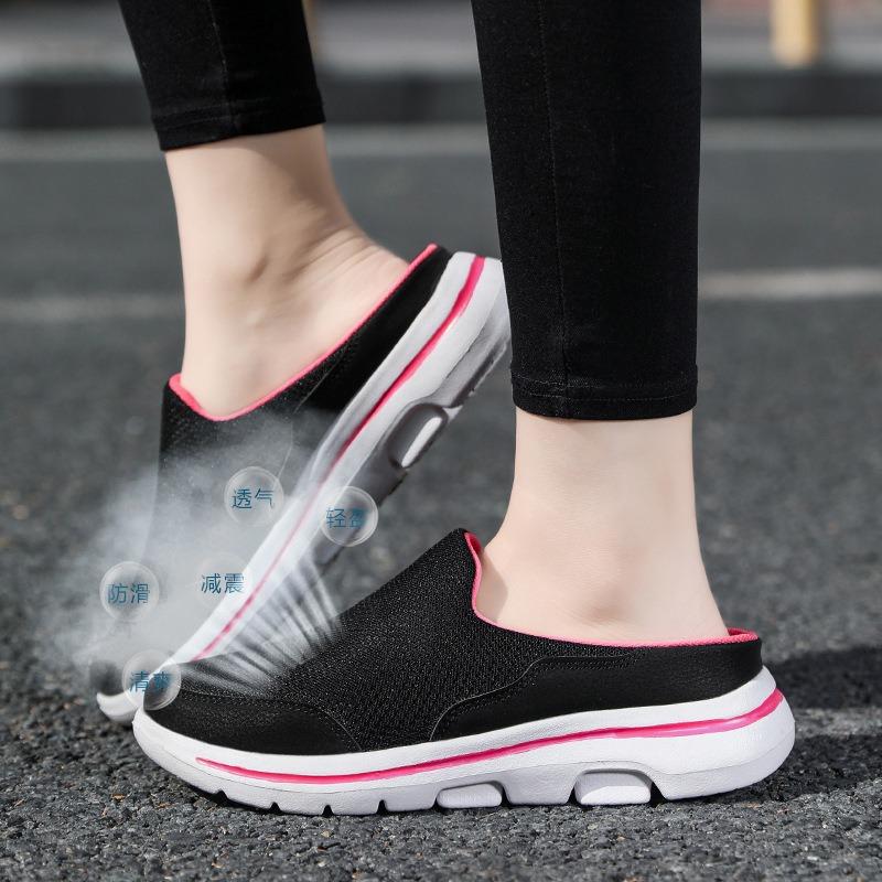 Fashion 2024 Fashion New Large Size Casual Shoes Women's  Single Shoes Women's Flat Bottom  Mesh Breathable Sandals