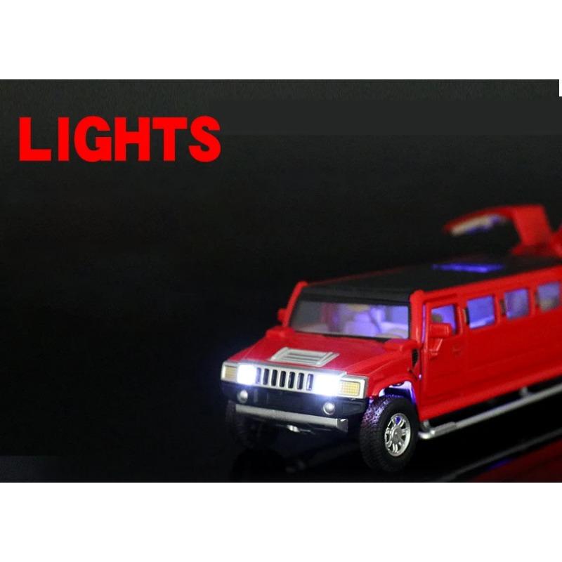 1/32 сплав Hummer H2 удлиненный лимузин металлическая литая модель автомобиля звук и свет инерционный детский игрушечный транспорт подарок