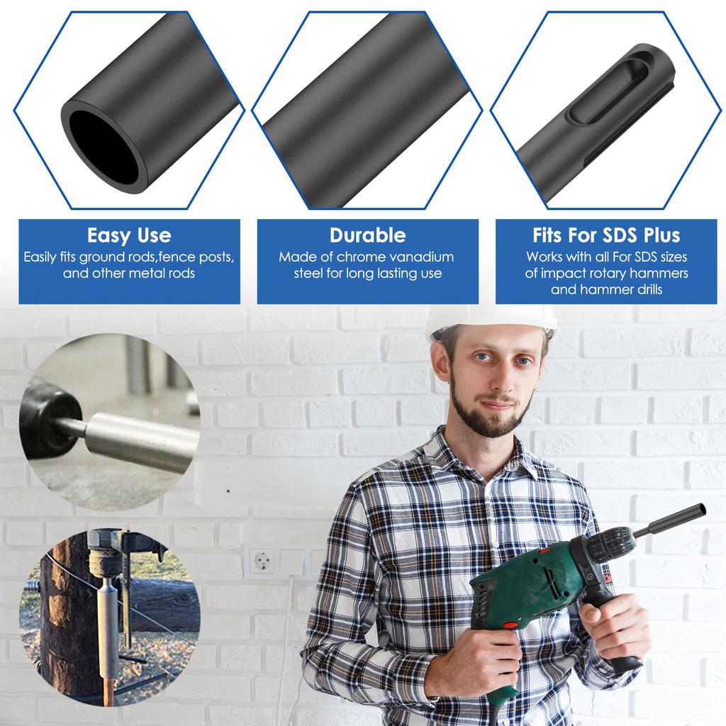 SDS Ground Rod Driver Bit Ground Rod Driver для 5/8" и 3/4" Ground Rod Аксессуары для профессиональных инструментов Hardered Ground Driver