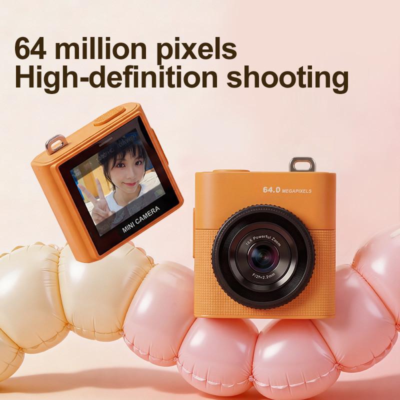 Mini Palm-Sized HD Digital Camera, Camera Keychain Digital Camera, 64MP, 1.4-inch HD Screen, 16x Zoom, Multiple Filters
