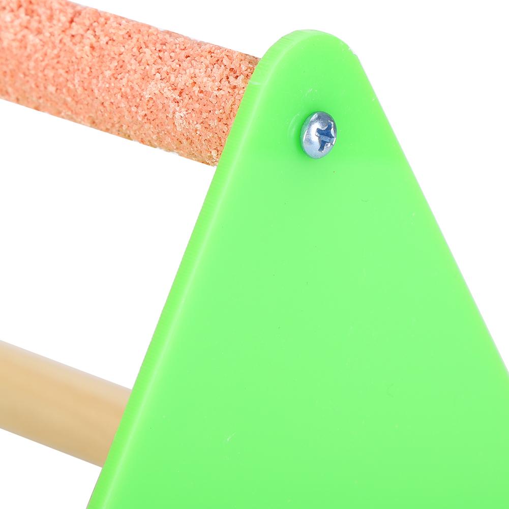 Stand Perch, Wooden Triangular Stand Bracket with Fixed Screw Fittings for Birds to Stand Rest Play and Bite