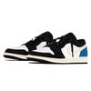 Jordan Air Jordan 1 износостойкие дышащие низкие винтажные баскетбольные кроссовки унисекс Черно-бело-синие 553558-081(Команда537-)