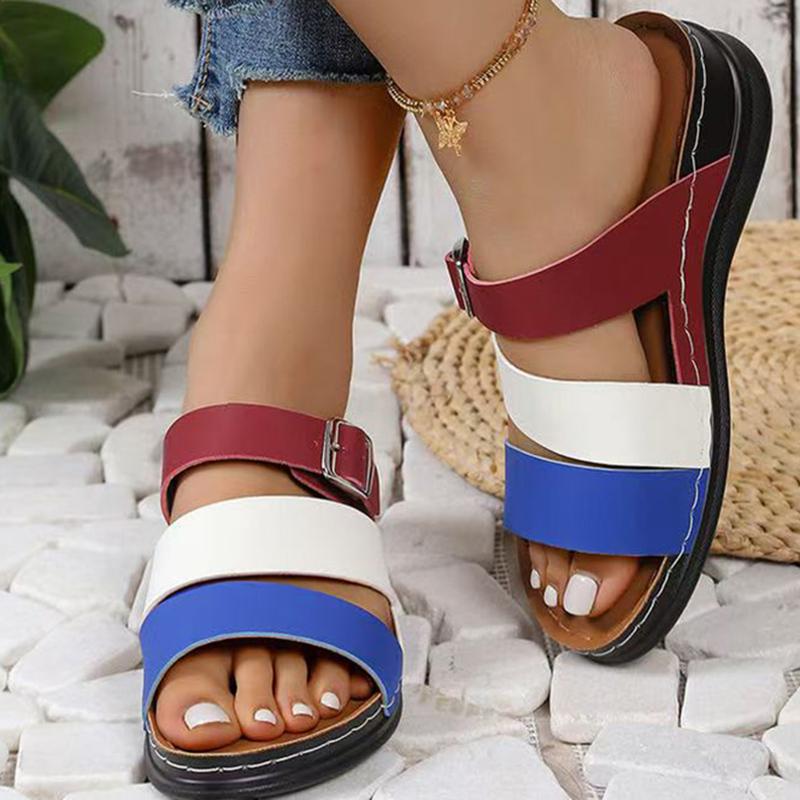 Модная женская обувь больших размеров 2025 Модные шлепанцы на танкетке Женские летние легкие пляжные шлепанцы из искусственной кожи Женские новые сандалии на мягкой подошве с нескользящим покрытием