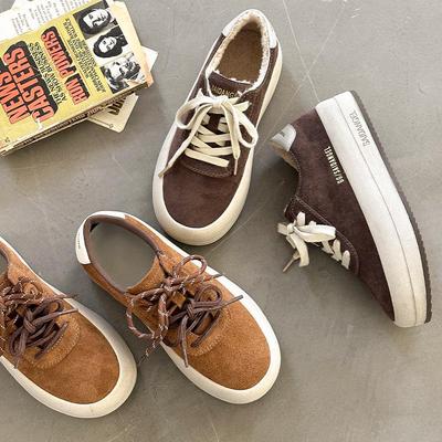 Женские туфли Maillard Frosted Leather Bread: Круглый носок, двойная шнуровка, спортивная повседневная обувь на толстой подошве, осень 2024 г.