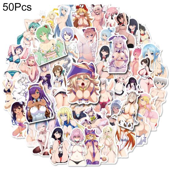 50 шт. наклейка в стиле граффити съемная самоклеящаяся ПВХ аниме девушка каракули наклейка вечерние сувениры