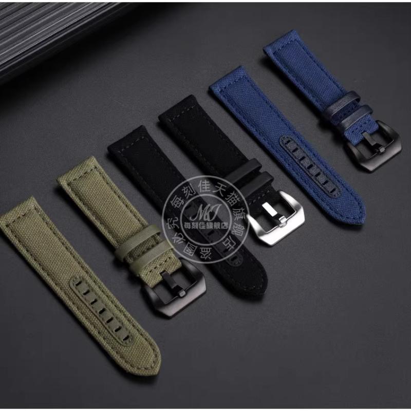 Для Panerai PAM111 441 137 386 Мужские Ремешок для часов Нейлон Холст нейлон Коровья кожа Ремешок для часов 20 22 24 мм Пряжка из нержавеющей стали Аксессуары