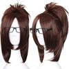 CaseEden Cosplay Wig, Dark Brown, Brown, Dark Brown, Set of 2 Wig Nets