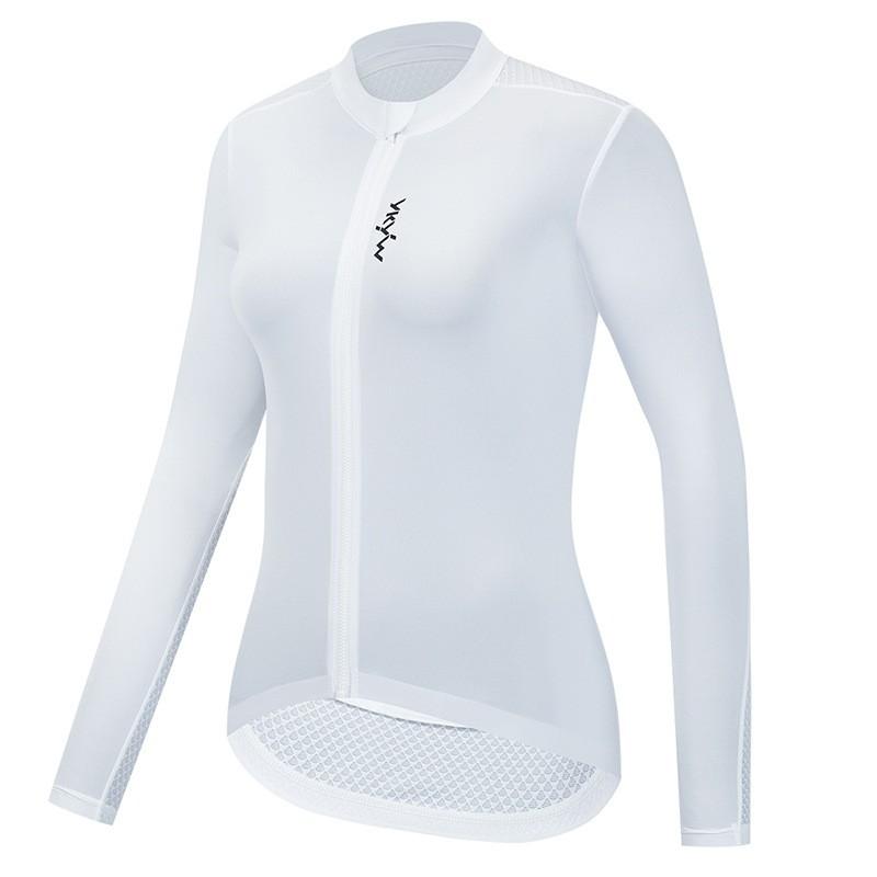 Womens Cycling Long Sleeve Jersey Breathable Moisture Wicking Performance Top Road Bike Riding