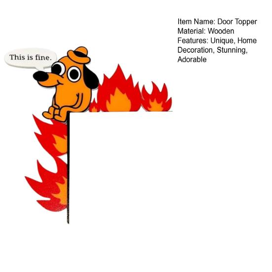 1 шт./2 шт., украшение на дверь в виде собаки в виде пламени, деревянная мультяшная собака, дверная рама, угловой знак, сделай сам, домашний декор на День святого Валентина, рождественские украшения для окон, стен