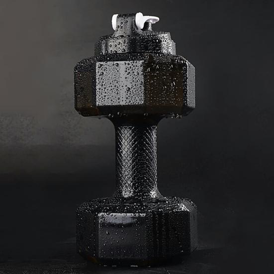 Спортивная чашка для воды с соломой, портативная бутылка для воды с гантелями большой емкости для женщин и мужчин, бутылка для воды для тренировок, фитнеса, товары для спорта на открытом воздухе