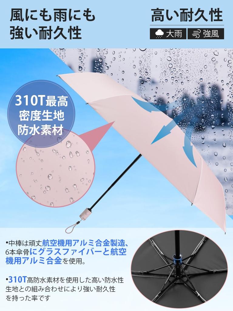 Складной зонт, новейшая ткань высокой плотности 310T, полностью затемняющая, сверхлегкая, усиленная, устойчивая к ветру как для солнечной, так и для дождливой погоды