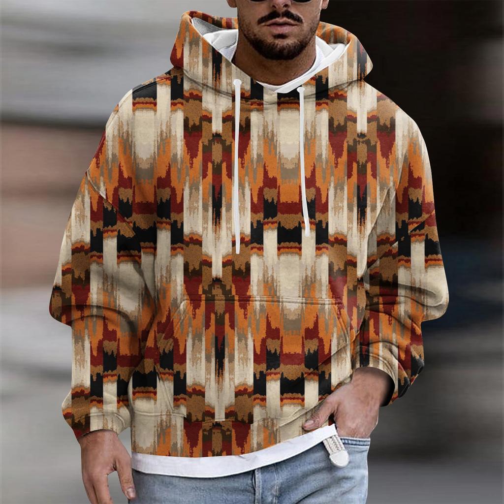 Мужское плюшевое теплое пальто с принтом, флисовый свитер, повседневное пальто, свитер с карманами, осенне-зимнее пальто