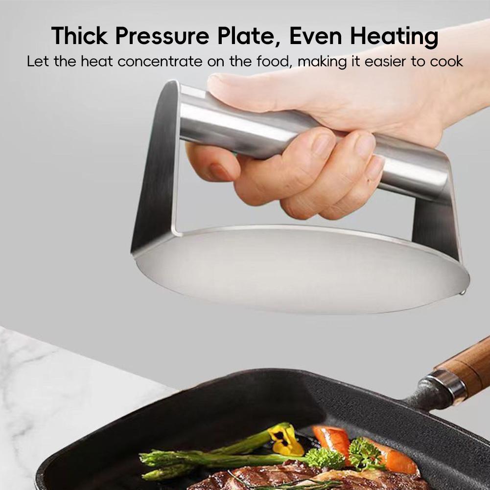 Прочный, нержавеющая сталь, регулируемый пресс для бургеров, портативный, с ручкой, компактный, для кемпинга и вечеринок с барбекю, коммерческий класс