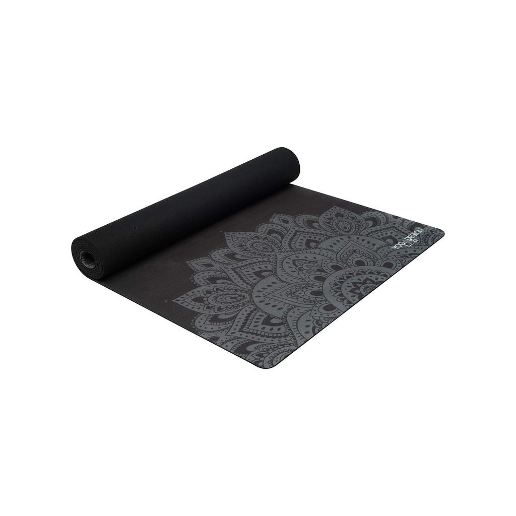 Коврик для йоги Yoga Design Lab, толстый комбинированный коврик с ремешком, коврик для пилатеса, фитнеса, 3,5 мм (Мандала чёрная.)