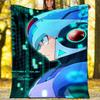 Cartoon Rockman Game Megaman printed throw blanket—lightweight,soft,warm;versatile blanket for all seasons—perfect as &air-conditioning throw,nap blan