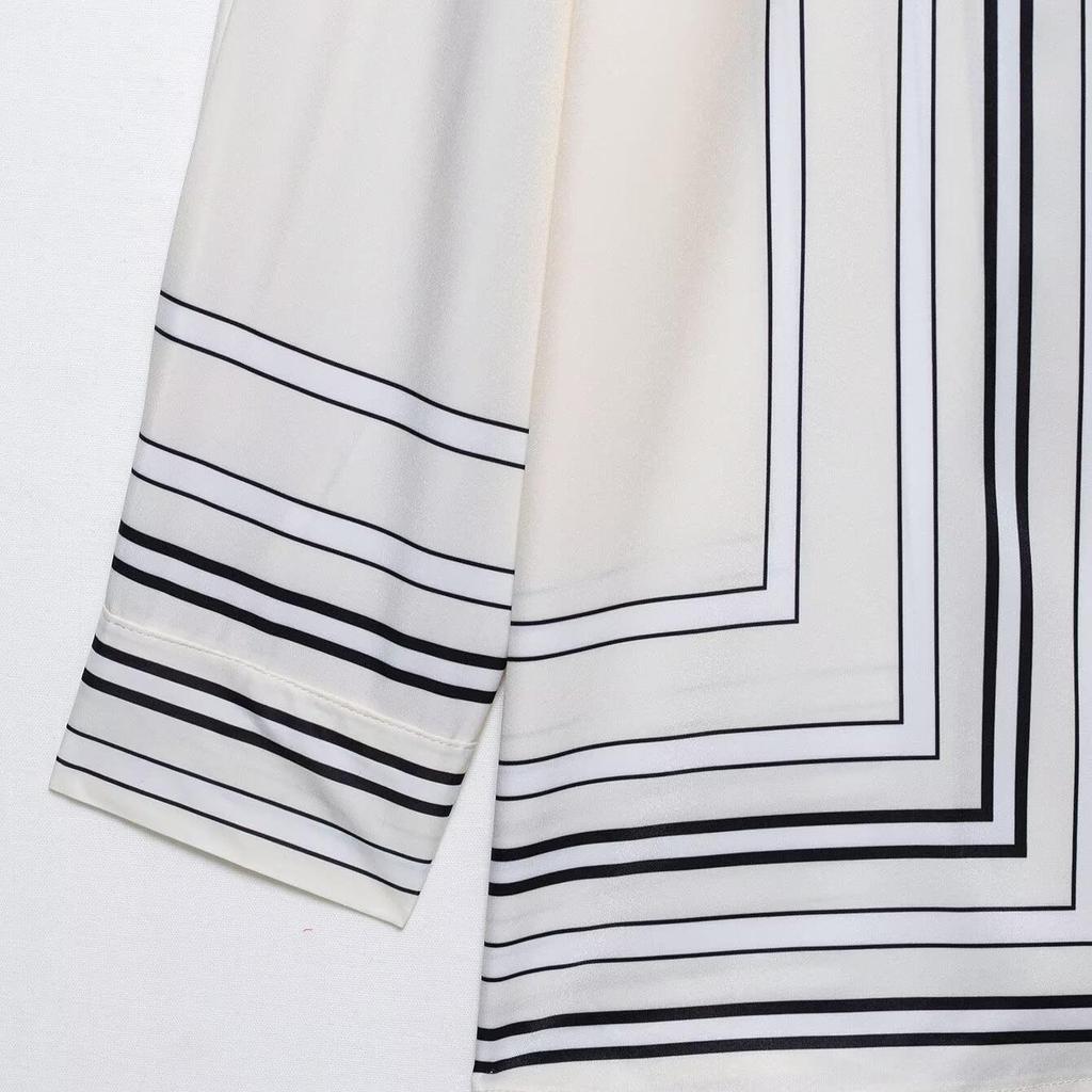 Женский летний костюм-двойка 2025: Универсальная рубашка с принтом и повседневные широкие брюки