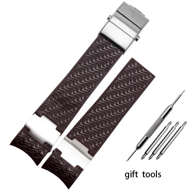 Ремешок для наручных часов из резины силиконовый ремешок для наручных часов с Ulysse Nardin синий черный коричневый 25 * 12 мм мужской инструменты ремешок для часов 22-20 мм