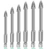 6Pcs Multifunctional Drill Bits Carbide Tungsten Ceramic Triangle Drill Bit Set Hole Cutter For Ceramic Tile Concrete Brick Wall Glass