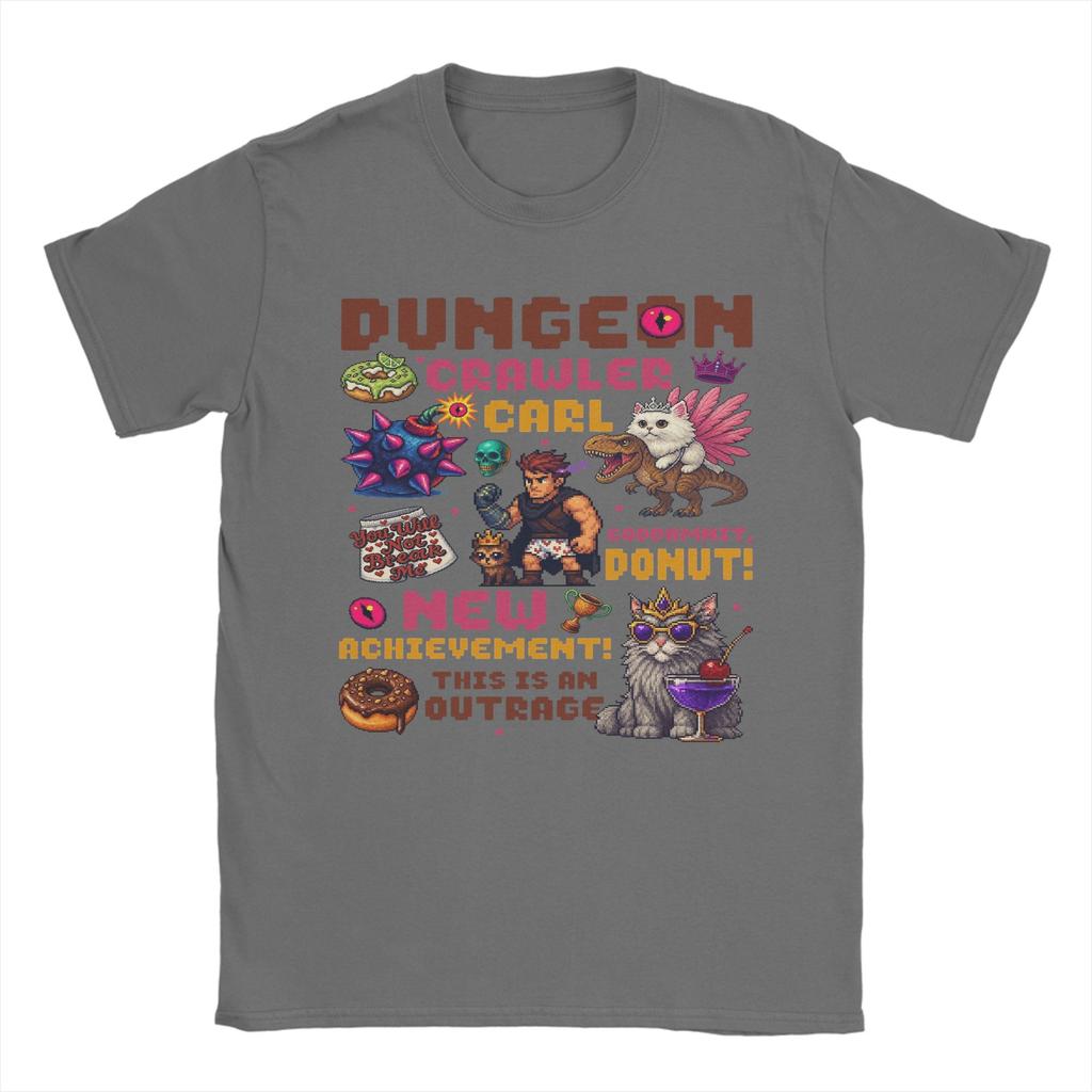 Dungeon crawler carl Принцесса Пончик и Монго Футболки Мужские Хлопок Винтажная Футболка Круглый Вырез Футболки С Коротким Рукавом Топы Идея для Подарка